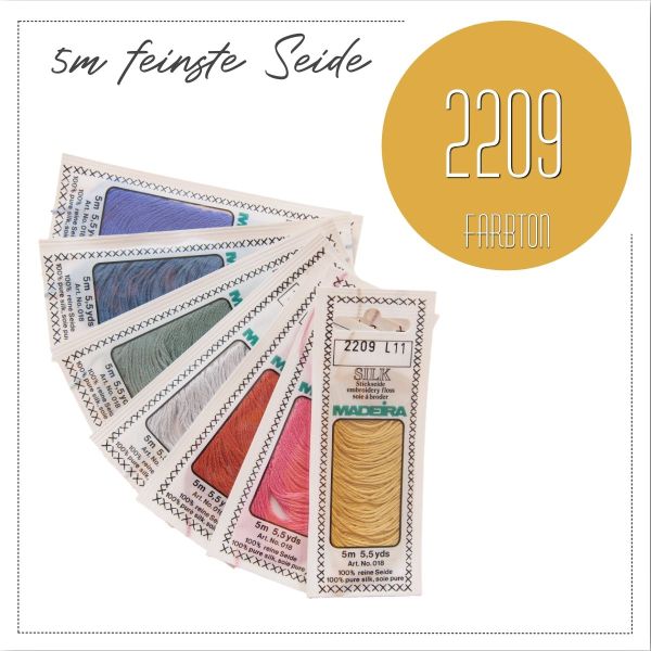 Stickgarn Madeira Silk apricot 2209 - Sticktwist aus feinster Seide zum Sticken und Applizieren