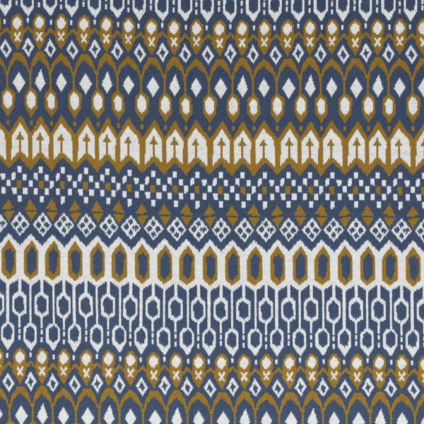 Strickstoff mit Norweger Muster ocker blau – Fair Isle by Käselotti von Swafing HW22/23