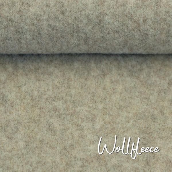 Wollfleece helles beige aus 100% Schurwolle - hochwertiger Wollstoff Nena von Swafing