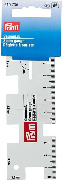 Saumlineal 4x10cm aus Aluminium von Prym - kleines Handmaß aus Metall