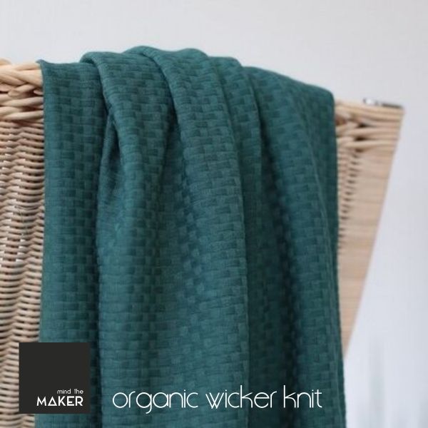 Bio Struktur Jersey Strick dunkelgrün - Organic Wicker Knit dark pine