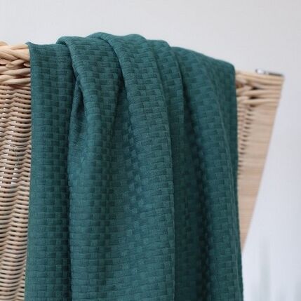 Bio Struktur Jersey Strick dunkelgrün - Organic Wicker Knit dark pine