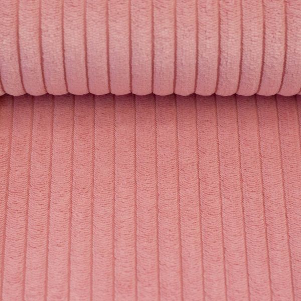 Breitcord Wanja rosa Erdbeersorbet – weicher Cord Samt für Kissen & Taschen