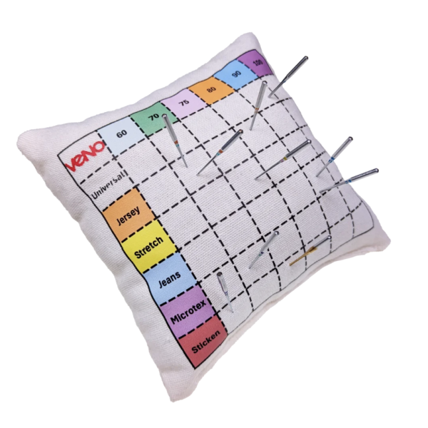Nadelkissen für Nähmaschinennadeln 14x14cm – Sortierkissen für Nadelart + Nadelstärke