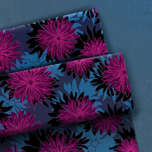 Viskose Kleider & Hosenstoff Blüten blau violett - Asteria by Thorsten Berger von Swafing