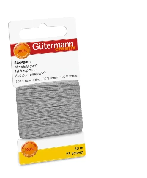 20m Gütermann Stopfgarn grau – 100% Baumwolle für Reparaturen & Handarbeiten
