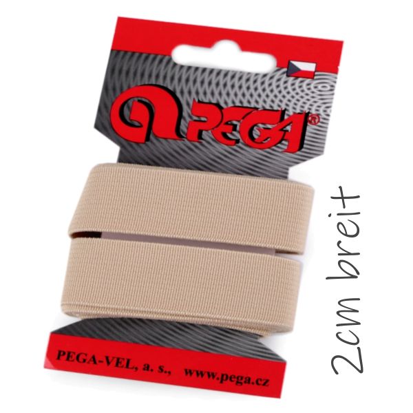 1,5m Gummiband beige - 2cm breit