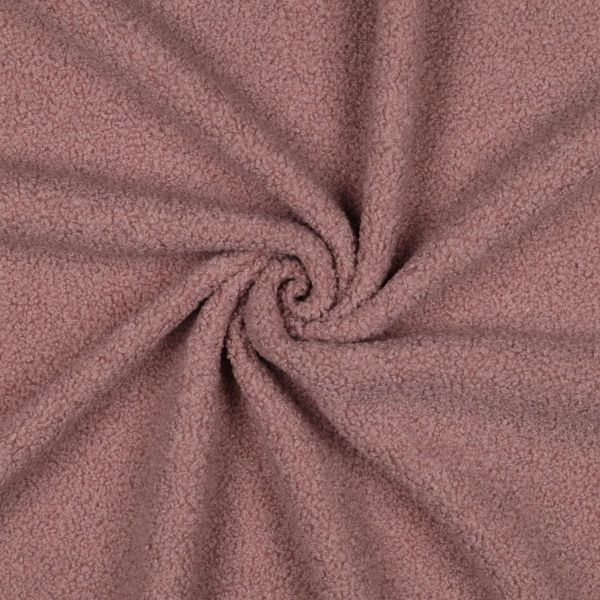Teddy Bouclé Doubleface Fleece – Altrosa – kuscheliger Stoff in Lammfelloptik für Jacken & Westen