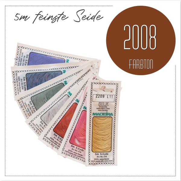 Stickgarn Madeira Silk braun 2008 - Sticktwist aus feinster Seide zum Sticken und Applizieren
