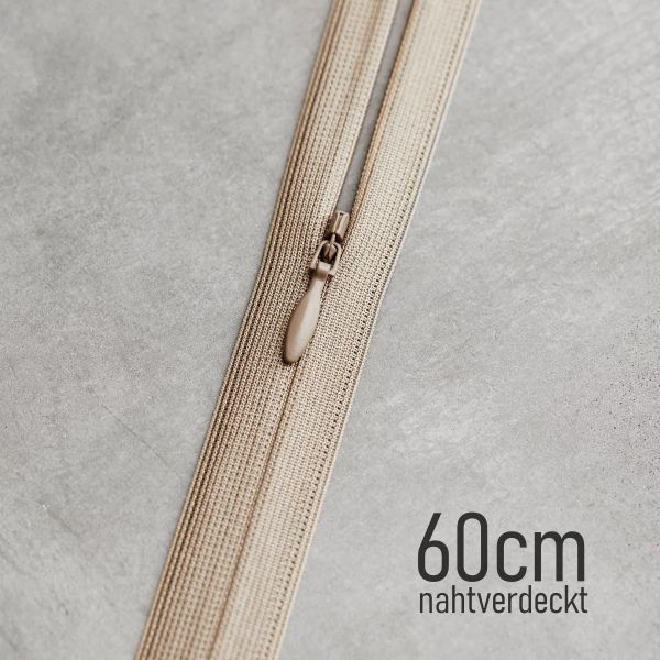 YKK Nahtreißverschluss 60cm sand beige – meetMILK Warm Sand
