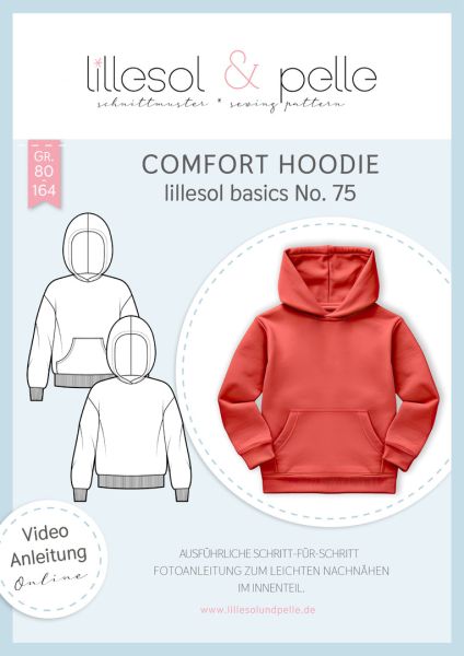 Schnittmuster Comfort Hoodie für Kids Lillesol basic No.75 Gr. 80-164
