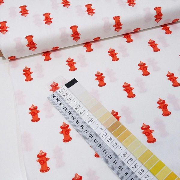 Baumwolle Feuerwehr Hydranten weiß rot - Oh Woof AGF Potty Break