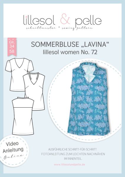Schnittmuster Sommerbluse Lavina Damen Lillesol woman No.72 Gr. 34-58