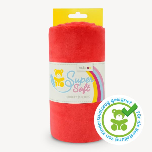 Kullaloo Plüsch SuperSoft Shorty tomate rot - Silky Minky Kuschel Nicki 100x75cm