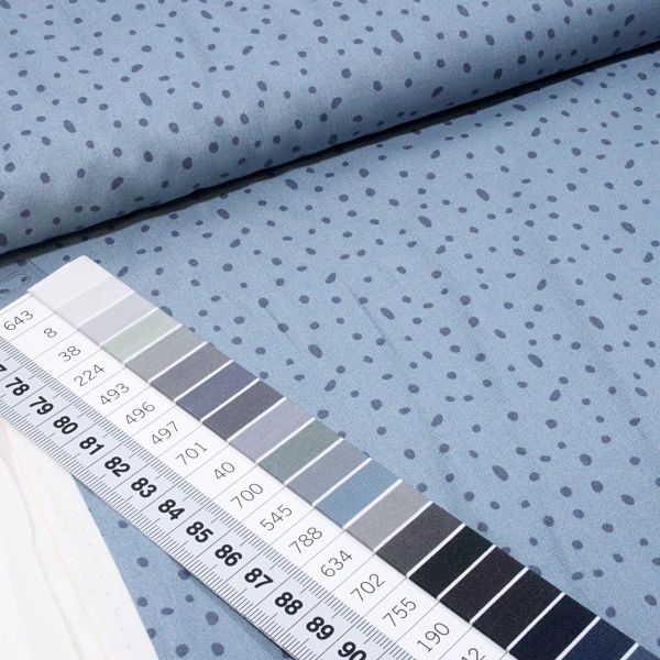 Baumwolle Punkte Schneeflocken graublau - Little Red by Meags & Me
