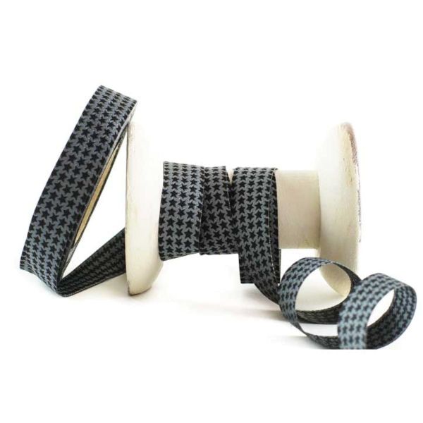 Webband Mini Staaars Sterne schwarz grau – 1,5cm breit von Farbenmix