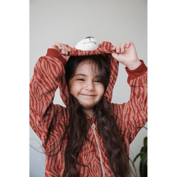 Alpenfleece Animal Skin Tiger blau – kuschelweicher Babysweat Nicki Wintersweat