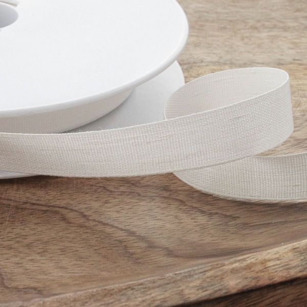 Batiste 15mm breit weiß - Baumwolle Leinen Band zum Besticken und Verzieren
