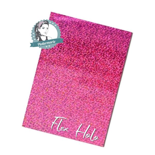 Flexfolie für Textildruck Holo Glitzer sparkle rosa A4 - Plotterfolie Plottermarie 105µg