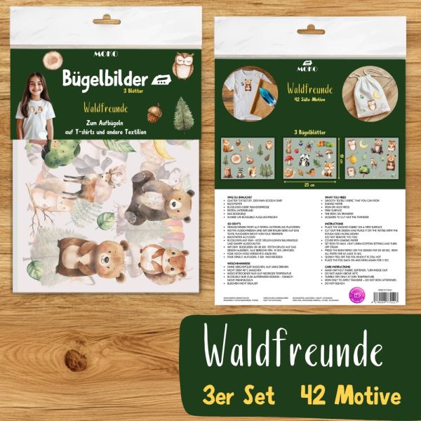 Bügelbilder Set Waldfreunde – 42 Motive für kleine Naturfans (3 Bögen)