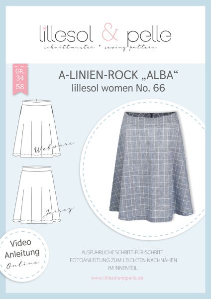 Schnittmuster A Linien Rock Alba Damen Lillesol woman No.66 Gr. 34-58