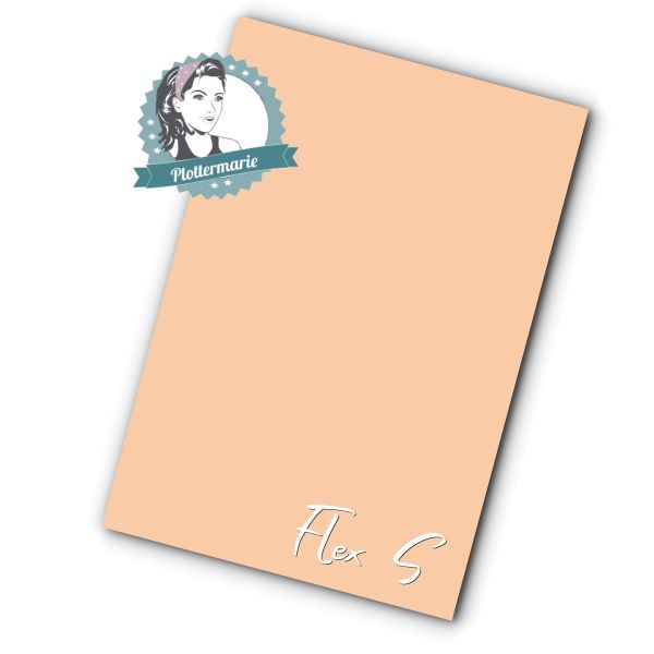Flexfolie für Textildruck apricot A4 - Plotterfolie von Plottermarie Flex S Premium 80µ