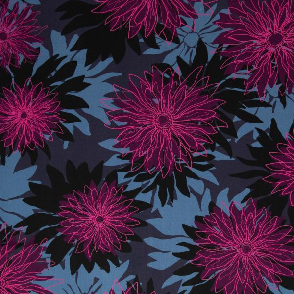 Viskose Kleider & Hosenstoff Blüten blau violett - Asteria by Thorsten Berger von Swafing