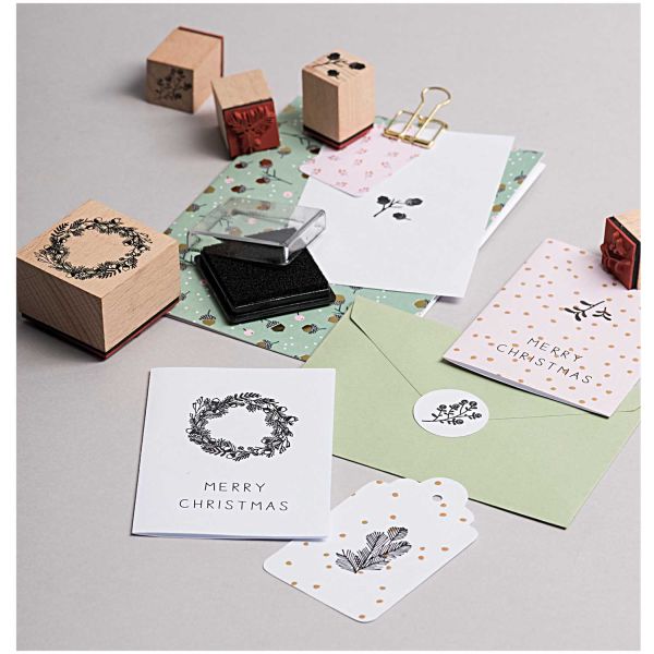 Stempel Set • Merry X-Mas • 5 Stempel + Stempelkissen Weihnachten