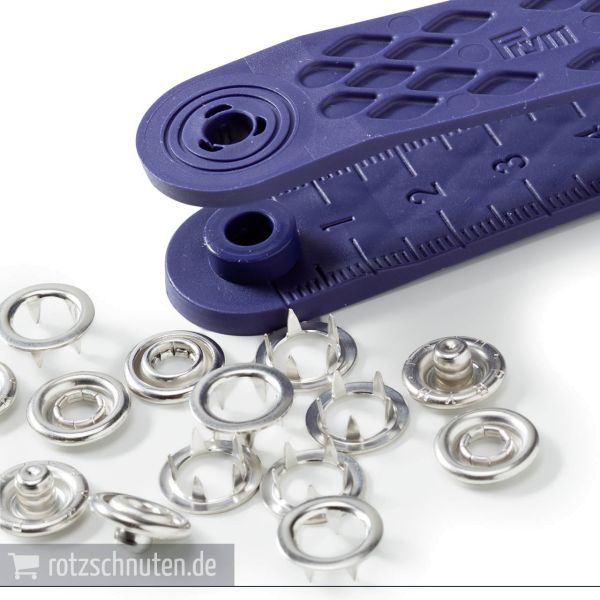 6 Jersey Druckknöpfe PRYM – 18mm messing mit Werkzeug - Metall Druckknopf