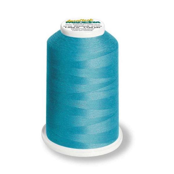 Aeroflock 100 neon blau - 1000m Bauschgarn von Madeira - Overlock Garn