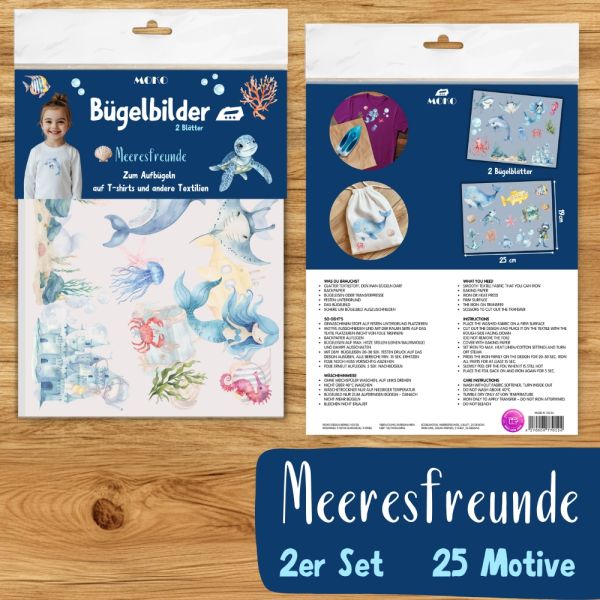 Bügelbilder Set Meeresfreunde – 25 Motive für Unterwasser-Fans (2 Bögen)