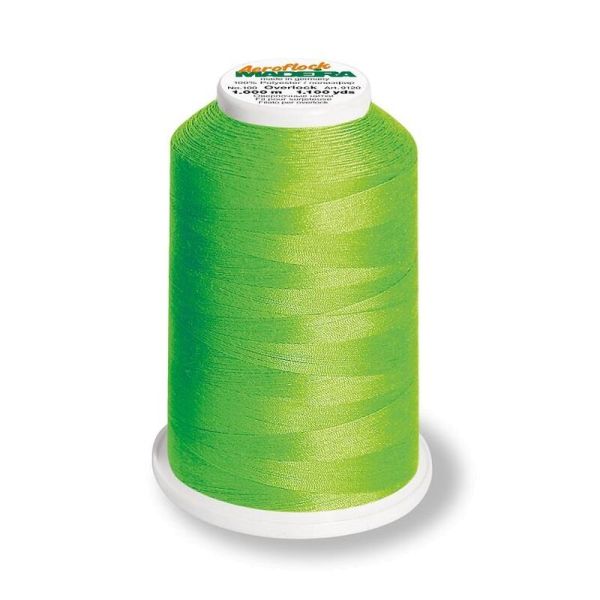 Aeroflock 100 neon grün - 1000m Bauschgarn von Madeira - Overlock Garn