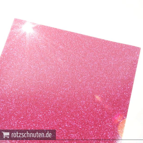 Flexfolie für Textildruck Glitter pink A4 - Plotterfolie Plottermarie Glitzer Funkelfolie 360µ