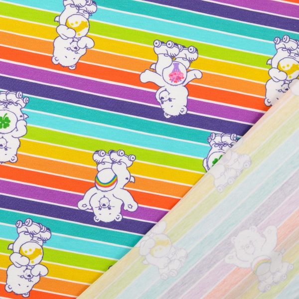 Jersey Glücksbärchis Regenbogen bunte Streifen - Care Bears
