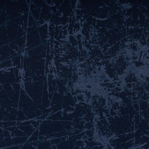 Sweat mit Struktur Druck Scratch dunkelblau - Think Outside Kombi French Terry by Thorsten Berger