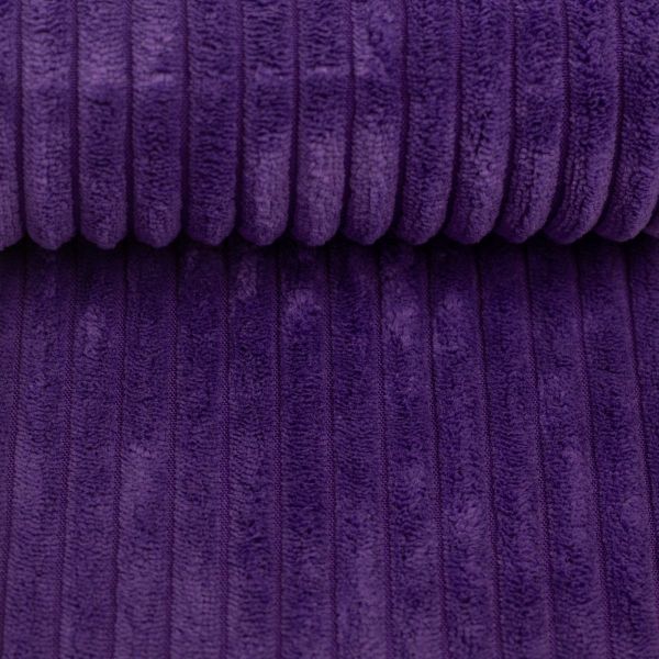 Samtcord uni violett lila – robuster Breitcordstoff für Möbel & Taschen Wanja von Swafing