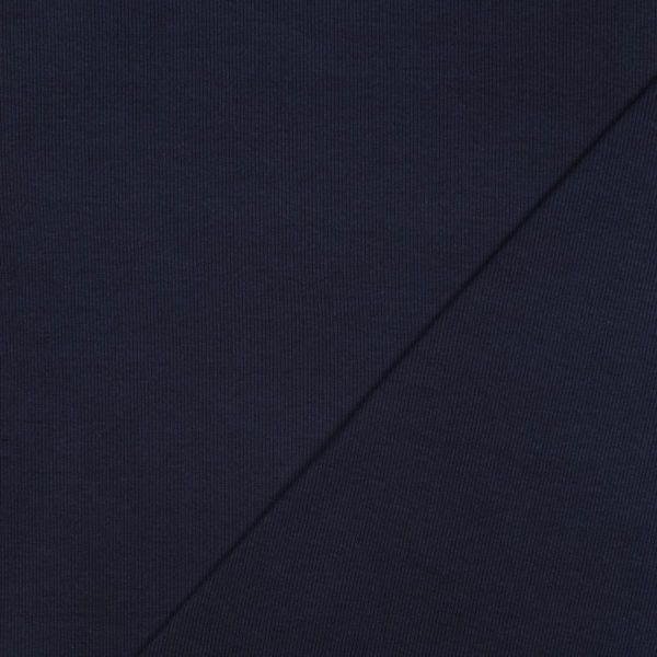 Bio Strickbündchen dunkelblau – fein geripptes Bündchen 2x2 Organic Rib Tube navy