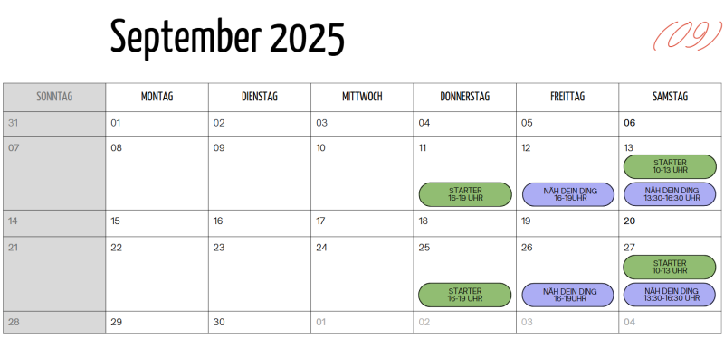 Nähkurse September 2025