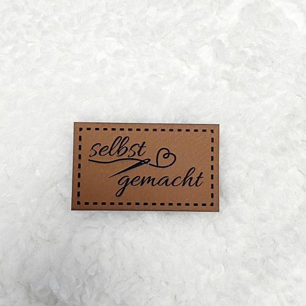 Aufnäher Label - SELBST GEMACHT braun - für einzigartige Nähprojekte, Strickwerke & Gebasteltes