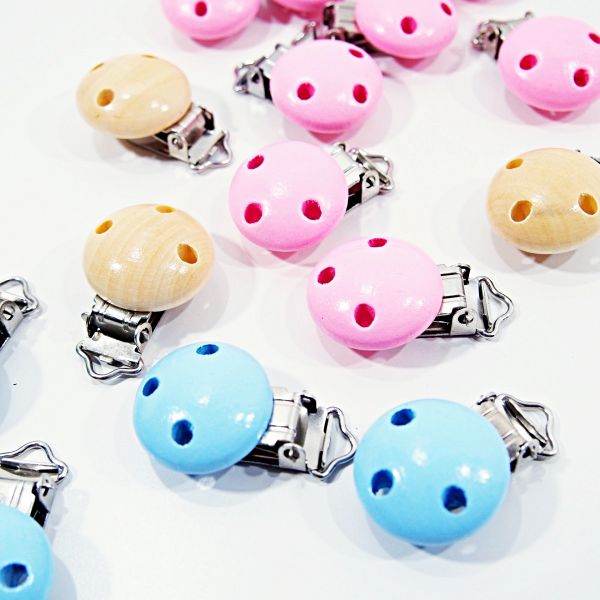 Schnullerkettenclip Holz