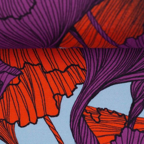 luftig leichte Viskose Kleiderstoff orange lila - Seaweed by Thorsten Berger von Swafing