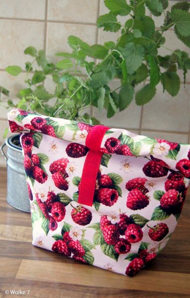Dekostoff mit Himbeeren rosa berry - Baumwolle Canvas Matteo von Swafing