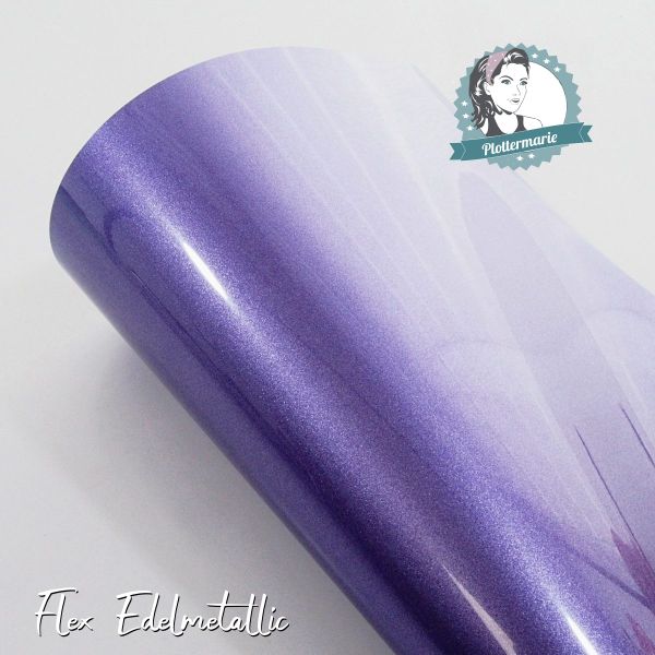Flexfolie für Textildruck Edelmetallic A4 violett - Plotterfolie von Plottermarie Flex 90µ