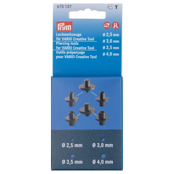 3 Lochwerkzeuge für das PRYM Vario Creative Tool und Zange – Lochgrößen 4,5-6mm