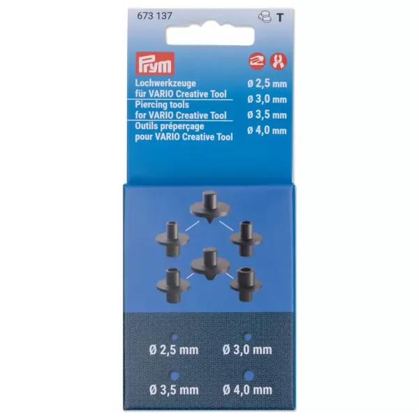 4 Lochwerkzeuge für das PRYM Vario Creative Tool und Zange – Lochgrößen 2,5 - 4mm
