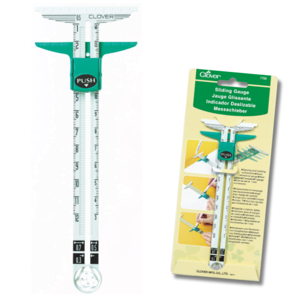 Clover Messschieber für Nahtzugaben & Markierungen + Zirkel Funktion