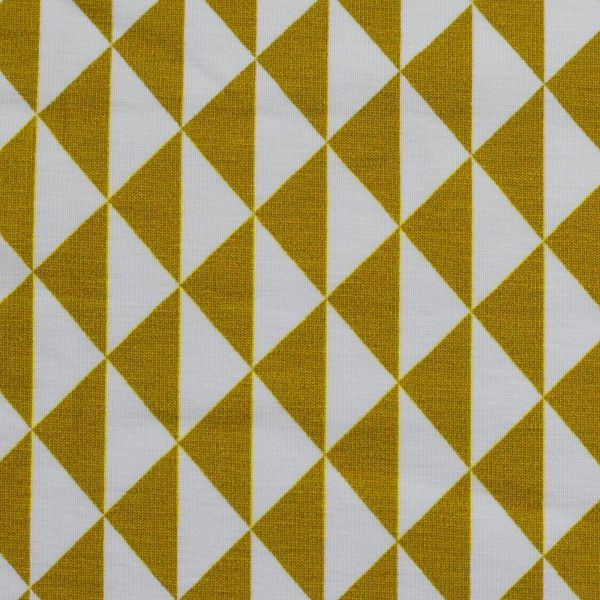 Jersey kleine Dreiecke in senf gelb – Serie Theo Triangles ochre