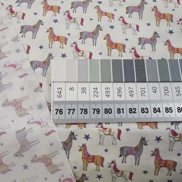 Baumwolle Einhorn Sterne creme - Unicorn C-101 Ed Tablilla Indigo fabrics
