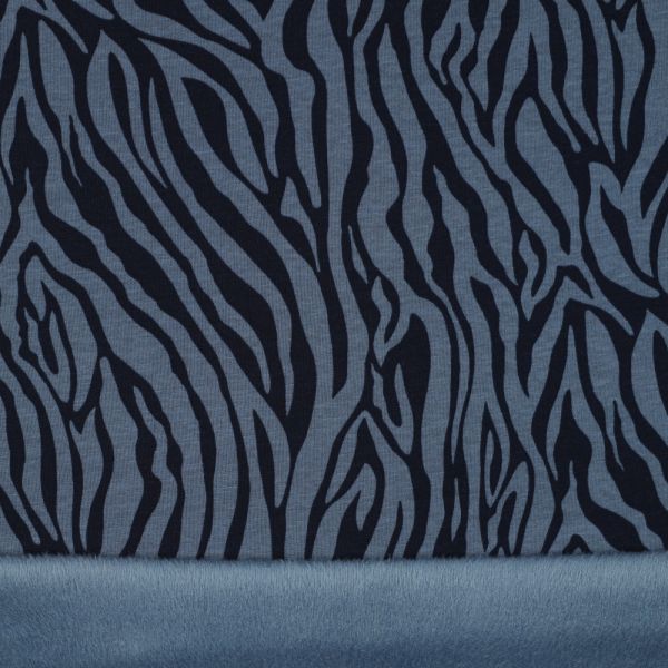 Alpenfleece Animal Skin Tiger blau – kuschelweicher Babysweat Nicki Wintersweat
