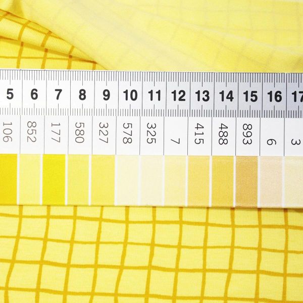 Jersey Karo Gitter leuchtend gelb – Baumwolljersey Veronika von Swafing
